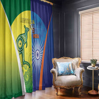 Australia And India Cricket Window Curtain Ashoka Chakra With Aboriginal - Wonder Print Shop