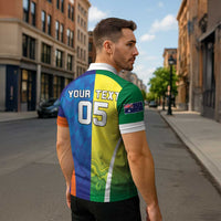Custom Australia And India Cricket Zipper Polo Shirt Ashoka Chakra With Aboriginal - Wonder Print Shop