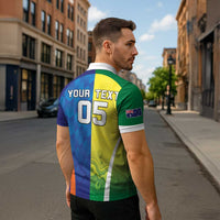 Custom Australia And India Cricket Zipper Polo Shirt Ashoka Chakra With Aboriginal - Wonder Print Shop