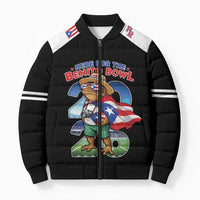 Custom Puerto Rico Coqui Frog Bomber Puffer Jacket Here For The Benito Bowl