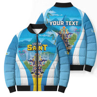 Personalized Saint Lucia 1979 Bomber Puffer Jacket Happy Independence Day