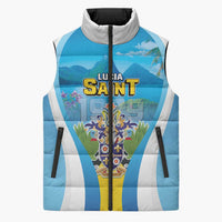 Personalized Saint Lucia 1979 Sleeveless Puffer Jacket Happy Independence Day