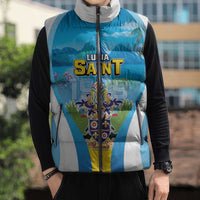 Personalized Saint Lucia 1979 Sleeveless Puffer Jacket Happy Independence Day