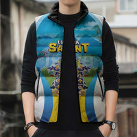 Personalized Saint Lucia 1979 Sleeveless Puffer Jacket Happy Independence Day
