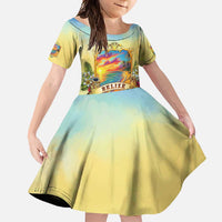 Belize Toucan Family Matching Off Shoulder Maxi Dress and Hawaiian Shirt Belizean Pride Retro Style