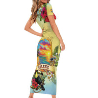 Belize Toucan Family Matching Short Sleeve Bodycon Dress and Hawaiian Shirt Belizean Pride Retro Style