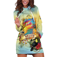 Belize Toucan Hoodie Dress Belizean Pride Retro Style