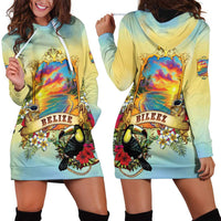 Belize Toucan Hoodie Dress Belizean Pride Retro Style