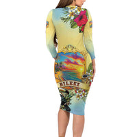 Belize Toucan Long Sleeve Bodycon Dress Belizean Pride Retro Style