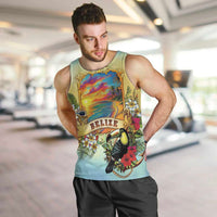 Belize Toucan Men Tank Top Belizean Pride Retro Style