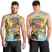 Belize Toucan Men Tank Top Belizean Pride Retro Style
