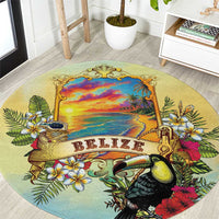 Belize Toucan Round Carpet Belizean Pride Retro Style