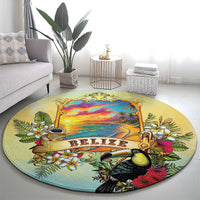 Belize Toucan Round Carpet Belizean Pride Retro Style