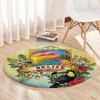 Belize Toucan Round Carpet Belizean Pride Retro Style