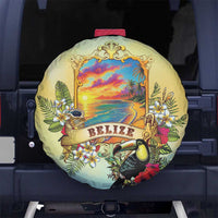 Belize Toucan Spare Tire Cover Belizean Pride Retro Style