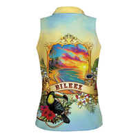 Belize Toucan Women Sleeveless Polo Shirt Belizean Pride Retro Style