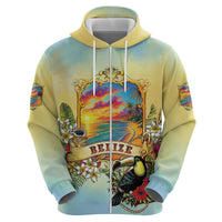 Belize Toucan Zip Hoodie Belizean Pride Retro Style