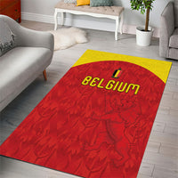 Belgium Football 2026 Area Rug Belgian Lion Sporty Style