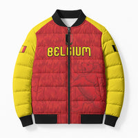Custom Belgium Football 2026 Bomber Puffer Jacket Belgian Lion Sporty Style
