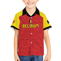 Custom Belgium Football 2026 Kid Hawaiian Shirt Belgian Lion Sporty Style
