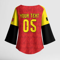 Custom Belgium Football 2026 Kimono Sleeve Blouse Belgian Lion Sporty Style