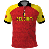 Custom Belgium Football 2026 Polo Shirt Belgian Lion Sporty Style