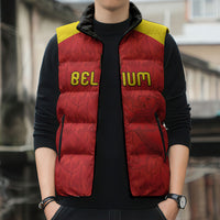 Custom Belgium Football 2026 Sleeveless Puffer Jacket Belgian Lion Sporty Style