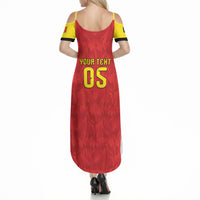 Custom Belgium Football 2026 Summer Maxi Dress Belgian Lion Sporty Style