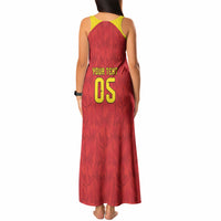 Custom Belgium Football 2026 Tank Maxi Dress Belgian Lion Sporty Style