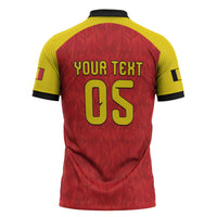 Custom Belgium Football 2026 Zipper Polo Shirt Belgian Lion Sporty Style