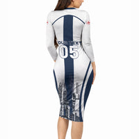 Custom England Football 2026 Long Sleeve Bodycon Dress Three Lions Special Style