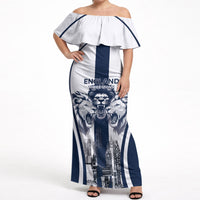 Custom England Football 2026 Off Shoulder Maxi Dress Three Lions Special Style