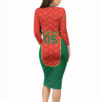 Custom Portugal Football 2026 Long Sleeve Bodycon Dress Road To Glory