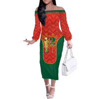 Custom Portugal Football 2026 Off The Shoulder Long Sleeve Dress Road To Glory