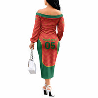 Custom Portugal Football 2026 Off The Shoulder Long Sleeve Dress Road To Glory