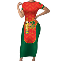 Custom Portugal Football 2026 Short Sleeve Bodycon Dress Road To Glory