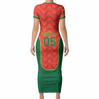 Custom Portugal Football 2026 Short Sleeve Bodycon Dress Road To Glory