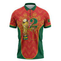 Custom Portugal Football 2026 Zipper Polo Shirt Road To Glory