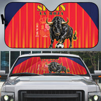 Spain Football 2026 Auto Sun Shade La Roja Brave Bull Striped Style