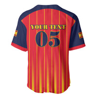 Custom Spain Football 2026 Baseball Jersey La Roja Brave Bull Striped Style
