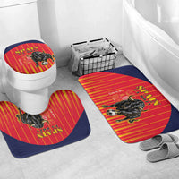 Spain Football 2026 Bathroom Set La Roja Brave Bull Striped Style