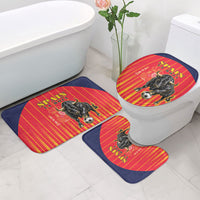 Spain Football 2026 Bathroom Set La Roja Brave Bull Striped Style