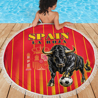 Spain Football 2026 Beach Blanket La Roja Brave Bull Striped Style