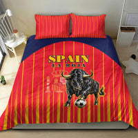 Spain Football 2026 Bedding Set La Roja Brave Bull Striped Style