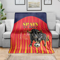 Spain Football 2026 Blanket La Roja Brave Bull Striped Style