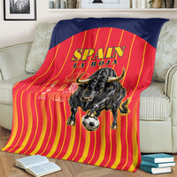 Spain Football 2026 Blanket La Roja Brave Bull Striped Style