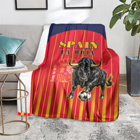 Spain Football 2026 Blanket La Roja Brave Bull Striped Style