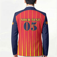 Custom Spain Football 2026 Blazer La Roja Brave Bull Striped Style