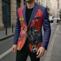 Custom Spain Football 2026 Blazer La Roja Brave Bull Striped Style