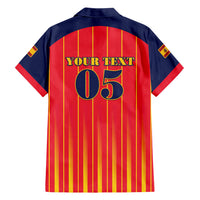 Custom Spain Football 2026 Hawaiian Shirt La Roja Brave Bull Striped Style